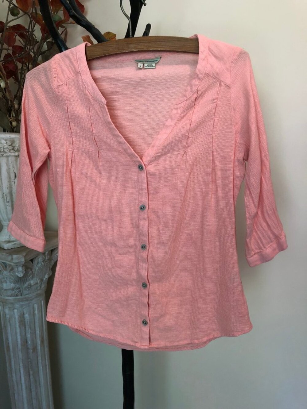Royal Robbins S cotton 3/4 sleeve shirt pink